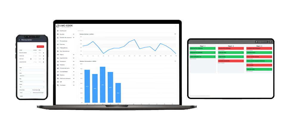 Software ERP para restaurantes en dispositivos